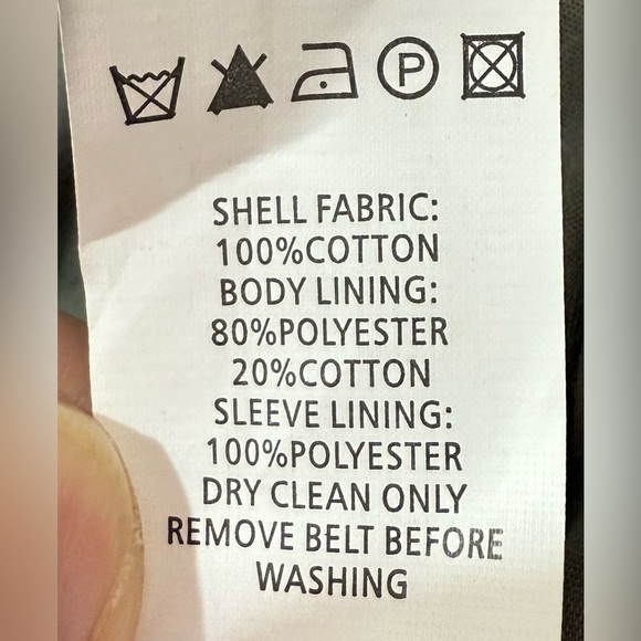 Atmosphere Trench Coat Polka Dot Heart Print Belted Jacket Gray Cream US Size 6 - Picture 7 of 14